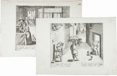 Due stampe popolari sulla vita del puttaniere.  - Auction Manuscripts, Books, Autographs, Prints & Drawings - Libreria Antiquaria Gonnelli - Casa d'Aste - Gonnelli Casa d'Aste