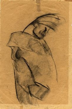  Lorenzo Viani  (Viareggio, 1882 - Ostia, 1936) : Soldato austriaco col capo reclinato.  - Auction Books, Prints and Drawings - Libreria Antiquaria Gonnelli - Casa d'Aste - Gonnelli Casa d'Aste