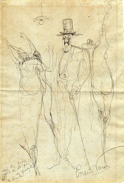  Lorenzo Viani  (Viareggio, 1882 - Ostia, 1936) : Uomo e prostitute.  - Auction Books, Prints and Drawings - Libreria Antiquaria Gonnelli - Casa d'Aste - Gonnelli Casa d'Aste