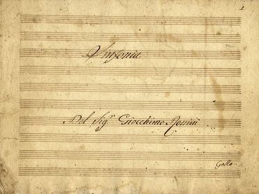  Rossini Gioachino : Sinfonia [Italiana in Algeri].  - Asta Libri, Grafica - Libreria Antiquaria Gonnelli - Casa d'Aste - Gonnelli Casa d'Aste