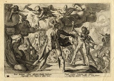  Hendrik Goltzius  (Mhlbracht,, 1558 - Haarlem,, 1617) : I giganti scalano il monte Olimpo. (Ovidio, Metamorfosi, I, 151-162).  - Asta Libri, Grafica - Libreria Antiquaria Gonnelli - Casa d'Aste - Gonnelli Casa d'Aste