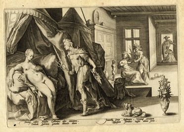  Hendrik Goltzius  (Mhlbracht,, 1558 - Haarlem,, 1617) : Mercurio entra nella stanza di Herse dopo aver mutato Agraulo in pietra.  - Asta Libri, Grafica - Libreria Antiquaria Gonnelli - Casa d'Aste - Gonnelli Casa d'Aste
