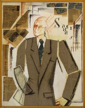  Guido Somar  (Milano, 1923 - 2003) : Signore con cravatta.  - Auction Design, Prints & Drawings - Libreria Antiquaria Gonnelli - Casa d'Aste - Gonnelli Casa d'Aste