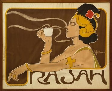  Henri Meunier  (Ixelles, 1873 - Bruxelles, 1922) : Cafe Rajah.  - Auction Design, Prints & Drawings - Libreria Antiquaria Gonnelli - Casa d'Aste - Gonnelli Casa d'Aste