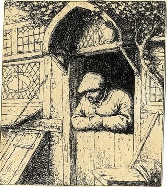  Adriaen (van) Ostade  (Haarlem,, 1610 - ivi, 1685) : Contadino che si sporge dalla porta di casa.  - Asta Libri, Grafica - Libreria Antiquaria Gonnelli - Casa d'Aste - Gonnelli Casa d'Aste