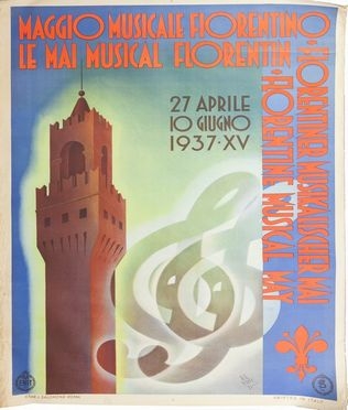  Virgilio Retrosi  (Roma, 1892 - 1975) : Maggio Musicale Fiorentino 27 aprile-10 giugno 1937.  - Auction Paintings, Prints, Drawings and Fine Art - Libreria Antiquaria Gonnelli - Casa d'Aste - Gonnelli Casa d'Aste