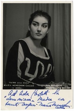  Maria Callas : Ritratto fotografico con dedica e firma.  - Asta Libri, manoscritti e autografi - Libreria Antiquaria Gonnelli - Casa d'Aste - Gonnelli Casa d'Aste