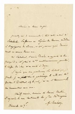 Halevy J. E. Fromental : Lettera autografa firmata.  - Asta Libri, manoscritti e autografi - Libreria Antiquaria Gonnelli - Casa d'Aste - Gonnelli Casa d'Aste