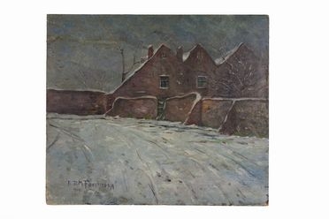  Raoul Dal Molin Ferenzona  (Firenze, 1879 - Milano, 1946) : Paesaggio invernale.  - Auction Prints and Drawings XVI-XX century, Paintings of the 19th-20th centuries - Libreria Antiquaria Gonnelli - Casa d'Aste - Gonnelli Casa d'Aste