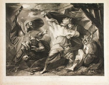  William Sharp  (Inghilterra, 1749 - 1824) : Shakespeare. King Lear. Act III. Scene IV. Da Benjamin West.  Benjamin West  (Springfield, 1738 - Londra, 1820), William Shakespeare  - Auction Prints and Drawings XVI-XX century, Paintings of the 19th-20th centuries - Libreria Antiquaria Gonnelli - Casa d'Aste - Gonnelli Casa d'Aste