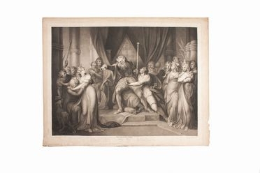  Richard Earlom  (Londra, 1742 - 1822) : Shakespeare. King Lear. Act I. Scene I. Da Henry Fuseli.  Henry Fuseli  (Zurigo, 1741 - Londra, 1825), William Shakespeare  - Asta Stampe e Disegni XVI-XX secolo, Dipinti dell'800 e del '900. - Libreria Antiquaria Gonnelli - Casa d'Aste - Gonnelli Casa d'Aste