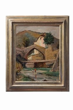 Guido Ferroni  (1888 - 1979) : Ponte del diavolo.  - Auction Prints and Drawings XVI-XX century, Paintings of the 19th-20th centuries - Libreria Antiquaria Gonnelli - Casa d'Aste - Gonnelli Casa d'Aste