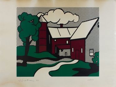  Roy Lichtenstein  (New York, 1923 - 1997) : Red barn.  - Asta Stampe e Disegni XVI-XX secolo, Dipinti dell'800 e del '900. - Libreria Antiquaria Gonnelli - Casa d'Aste - Gonnelli Casa d'Aste