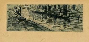  Giuseppe Miti Zanetti  (Modena,  - Milano, 1929) : Canale veneziano.  - Auction Prints and Drawings XVI-XX century, Paintings of the 19th-20th centuries - Libreria Antiquaria Gonnelli - Casa d'Aste - Gonnelli Casa d'Aste