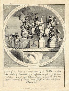  William Hogarth  (Londra, 1697 - 1764) [da] : Some of the principal inhabitants of the moon as they were perfectly discovered by a telescope... Samuel  Ireland (attivo dal 1760 ca. ? Londra 1800).  - Auction Prints and Drawings XVI-XX century, Paintings of the 19th-20th centuries - Libreria Antiquaria Gonnelli - Casa d'Aste - Gonnelli Casa d'Aste