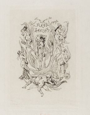  Flicien Rops  (Namur, 1833 - Essonnes, 1898) : La fleur lascive orientale.  - Asta Stampe, Disegni e Dipinti dal XVI al XX secolo - Libreria Antiquaria Gonnelli - Casa d'Aste - Gonnelli Casa d'Aste
