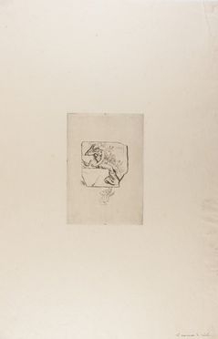  Flicien Rops  (Namur, 1833 - Essonnes, 1898) : Le moieneau de Lesbie.  - Auction Prints, Drawings and Paintings from 16th until 20th centuries - Libreria Antiquaria Gonnelli - Casa d'Aste - Gonnelli Casa d'Aste