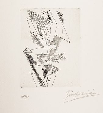  Gino Severini  (Cortona, 1883 - Parigi, 1966) : Composizione.  - Auction Prints, Drawings and Paintings from 16th until 20th centuries - Libreria Antiquaria Gonnelli - Casa d'Aste - Gonnelli Casa d'Aste