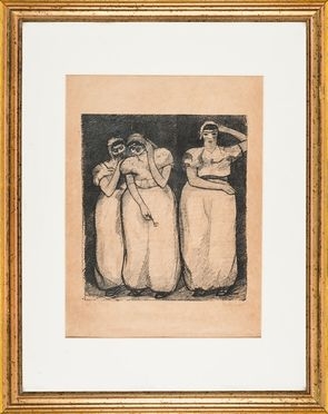  Moses Levy  (Tunisi, 1885 - Viareggio, 1968) : Tunisiennes.  - Asta Stampe, Disegni e Dipinti dal XVI al XX secolo - Libreria Antiquaria Gonnelli - Casa d'Aste - Gonnelli Casa d'Aste