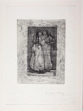 Moses Levy  (Tunisi, 1885 - Viareggio, 1968) : Courtisanes arabes.  - Asta Stampe, Disegni e Dipinti dal XVI al XX secolo - Libreria Antiquaria Gonnelli - Casa d'Aste - Gonnelli Casa d'Aste