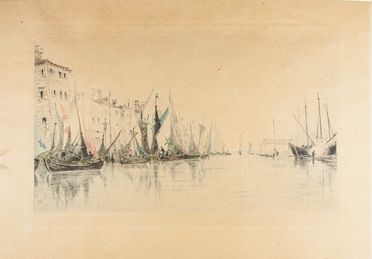 John Henry Bradley  (Hagley, 1832) : The Quay Chioggia.  - Auction Prints, Drawings and Paintings from 16th until 20th centuries - Libreria Antiquaria Gonnelli - Casa d'Aste - Gonnelli Casa d'Aste