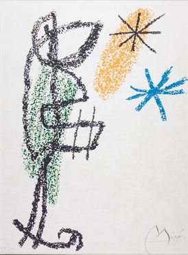  Joan Mir  (Montroig, 1893 - Palma di Majorca, 1983) : Senza titolo. Da Bouquet de Rves pour Neila.  - Auction Prints, Drawings and Paintings from 16th until 20th centuries - Libreria Antiquaria Gonnelli - Casa d'Aste - Gonnelli Casa d'Aste