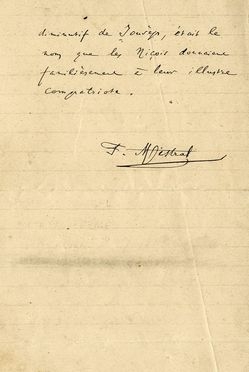  Mistral Frdric : Lettera autografa firmata.  - Auction Books, Manuscripts & Autographs - Libreria Antiquaria Gonnelli - Casa d'Aste - Gonnelli Casa d'Aste