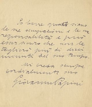  Papini Giovanni : Lettera autografa firmata.  - Auction Books, Manuscripts & Autographs - Libreria Antiquaria Gonnelli - Casa d'Aste - Gonnelli Casa d'Aste