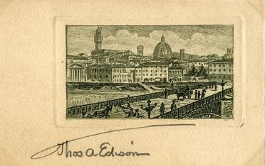  Edison Thomas : Firma autografa su cartolina.  - Asta Libri, Manoscritti e Autografi - Libreria Antiquaria Gonnelli - Casa d'Aste - Gonnelli Casa d'Aste