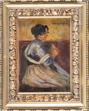  Arturo Noci  (Roma, 1874 - New York, 1953) : Ritratto femminile.  - Auction Books & Graphics. Part I: Prints, Drawings & Paintings - Libreria Antiquaria Gonnelli - Casa d'Aste - Gonnelli Casa d'Aste