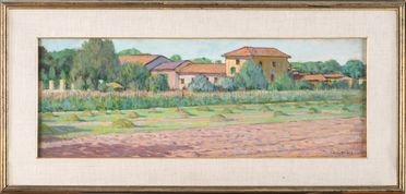  Galileo Chini  (Firenze, 1873 - 1956) : Paesaggio.  - Auction Books & Graphics. Part I: Prints, Drawings & Paintings - Libreria Antiquaria Gonnelli - Casa d'Aste - Gonnelli Casa d'Aste
