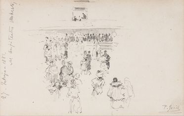  Pio Joris  (Roma, 1843 - 1921) : All'anfiteatro Umberto.  - Auction Books & Graphics. Part I: Prints, Drawings & Paintings - Libreria Antiquaria Gonnelli - Casa d'Aste - Gonnelli Casa d'Aste