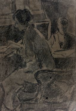  Ludovico Tommasi  (Livorno, 1866 - Firenze, 1941) : Figure in un interno.  - Auction Books & Graphics. Part I: Prints, Drawings & Paintings - Libreria Antiquaria Gonnelli - Casa d'Aste - Gonnelli Casa d'Aste