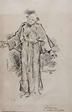  Luigi Conconi  (Milano, 1852 - 1917) : Personaggio orientale.  - Auction Books & Graphics. Part I: Prints, Drawings & Paintings - Libreria Antiquaria Gonnelli - Casa d'Aste - Gonnelli Casa d'Aste