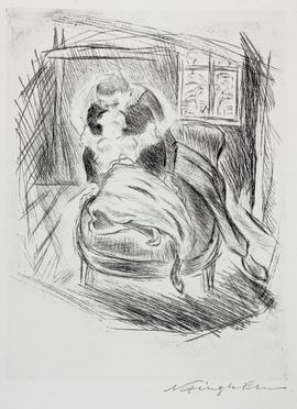  Michel Fingesten  (Buczkowitz, 1883 - Cerisano, 1943) : Liebespaar.  - Auction Books & Graphics. Part I: Prints, Drawings & Paintings - Libreria Antiquaria Gonnelli - Casa d'Aste - Gonnelli Casa d'Aste