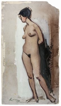  Luciano Guarnieri  (Firenze, 1930 - 2009) : Nudo femminile.  - Asta Libri & Grafica. Parte I: Stampe, Disegni & Dipinti - Libreria Antiquaria Gonnelli - Casa d'Aste - Gonnelli Casa d'Aste