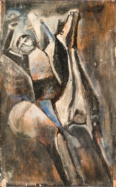  Anonimo del XX secolo : Cavallo e cavaliere.  - Auction Books & Graphics. Part I: Prints, Drawings & Paintings - Libreria Antiquaria Gonnelli - Casa d'Aste - Gonnelli Casa d'Aste