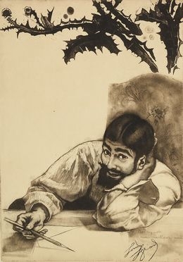  Louis Legrand  (Digione, 1863 - Livry-Gargan, Seine-et-Oise, 1951) : Autoportrait.  - Auction Books & Graphics - Libreria Antiquaria Gonnelli - Casa d'Aste - Gonnelli Casa d'Aste