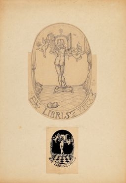  Alberto Martini  (Oderzo, 1876 - Milano, 1954) : Ex libris V(ittorio) Pica.  - Asta Libri & Grafica - Libreria Antiquaria Gonnelli - Casa d'Aste - Gonnelli Casa d'Aste