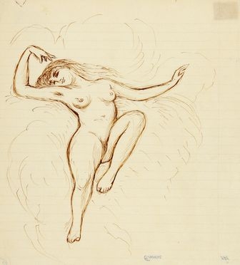  Alberto Martini  (Oderzo, 1876 - Milano, 1954) : Nudo femminile disteso.  - Asta Libri & Grafica - Libreria Antiquaria Gonnelli - Casa d'Aste - Gonnelli Casa d'Aste