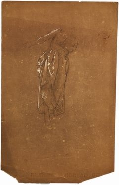  Pio Joris  (Roma, 1843 - 1921) : Studio di figura femminile panneggiata per il dipinto La pazza.  - Auction Books & Graphics - Libreria Antiquaria Gonnelli - Casa d'Aste - Gonnelli Casa d'Aste