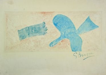  Georges Braque  (Argenteuil, 1882 - Parigi, 1963) [attribuito a] : L'oiseau bleu.  - Auction Books & Graphics - Libreria Antiquaria Gonnelli - Casa d'Aste - Gonnelli Casa d'Aste