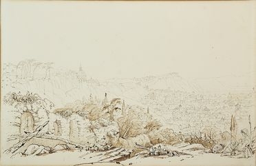  Samuel Prout  (Plymouth, 1783 - Londra, 1852) : Veduta di Roma.  - Auction Books & Graphics - Libreria Antiquaria Gonnelli - Casa d'Aste - Gonnelli Casa d'Aste