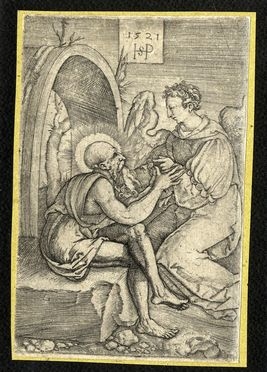  Hans Sebald Beham  (Norimberga,, 1500 - Francoforte,, 1550) : San Gerolamo e l'angelo.  - Auction Books & Graphics - Libreria Antiquaria Gonnelli - Casa d'Aste - Gonnelli Casa d'Aste