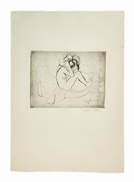  Suzanne Valadon  (Bessines-sur-Gartempe, 1865 - Parigi, 1938) : Marie au tub s'pongeant.  - Auction Books & Graphics - Libreria Antiquaria Gonnelli - Casa d'Aste - Gonnelli Casa d'Aste