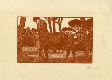 Antonello Moroni  (Savignano di Romagna, 1889 - Gatteo, 1930) : Centauro.  - Asta Libri & Grafica - Libreria Antiquaria Gonnelli - Casa d'Aste - Gonnelli Casa d'Aste