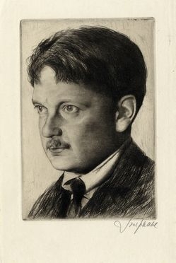  Joseph Uhl  (New York, 1877 - Bergen, 1945) : Autoritratto.  - Auction Books & Graphics - Libreria Antiquaria Gonnelli - Casa d'Aste - Gonnelli Casa d'Aste