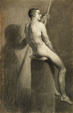  Angelo Barabino  (Tortona, 1883 - Milano, 1950) : Nudo maschile accademico.  - Auction Books & Graphics - Libreria Antiquaria Gonnelli - Casa d'Aste - Gonnelli Casa d'Aste