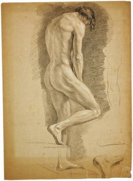  Anonimo del XIX secolo : Nudo maschile accademico.  - Auction Books & Graphics - Libreria Antiquaria Gonnelli - Casa d'Aste - Gonnelli Casa d'Aste