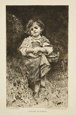  Francesco Paolo Michetti  (Tocco da Casauria, 1851 - Francavilla al mare, 1929) : L'enfant au panier.  - Asta Libri & Grafica - Libreria Antiquaria Gonnelli - Casa d'Aste - Gonnelli Casa d'Aste